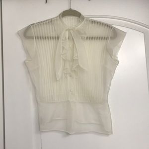 Vintage ivory sheer blouse